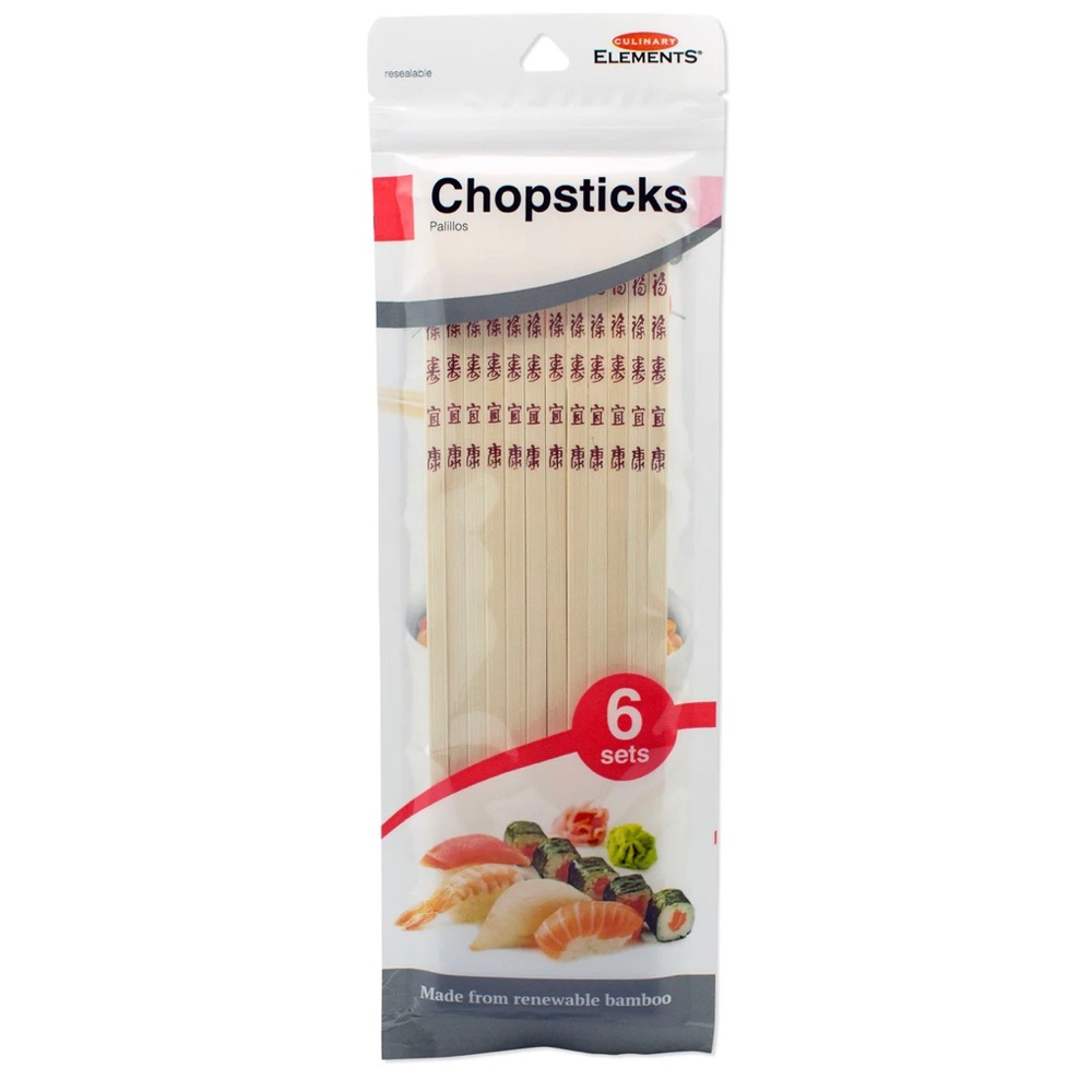 Culinary Elements Reusable Chopsticks 6 Sets
